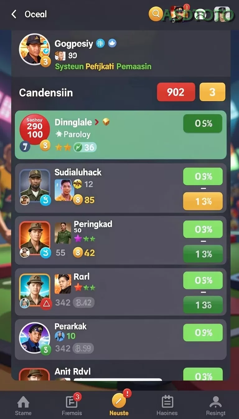 Cuplikan layar OKJKT — menu navigasi