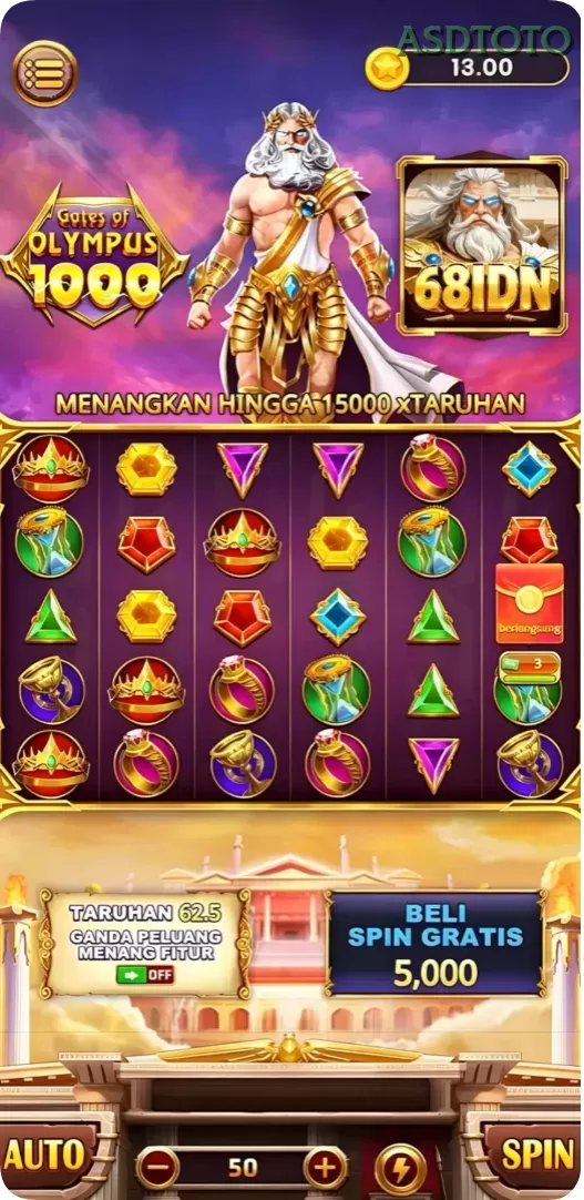 Cuplikan layar 7777W — halaman utama